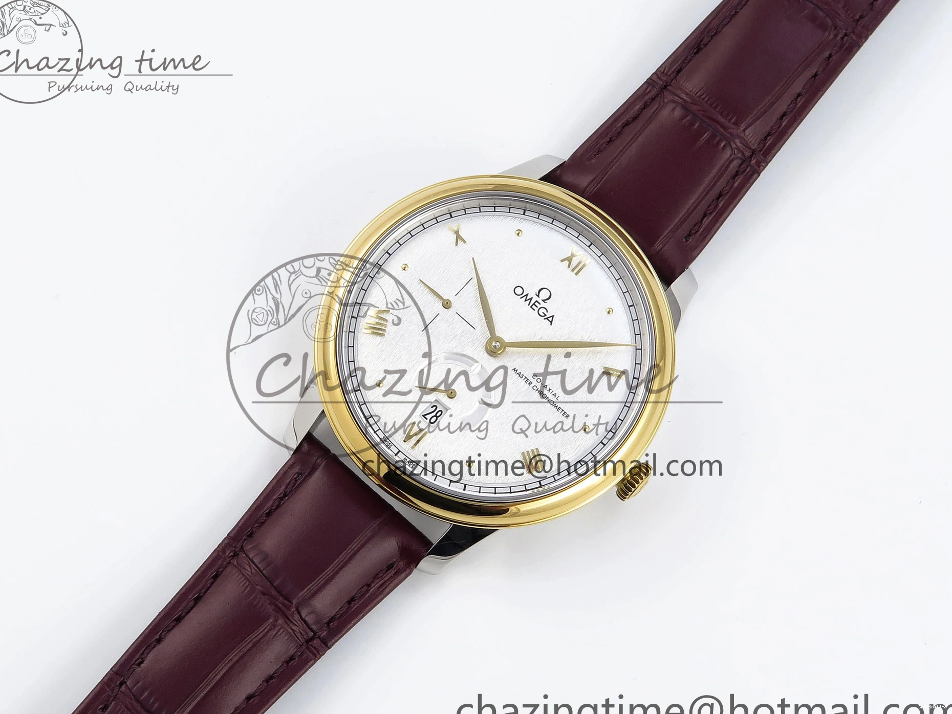 0415 De Ville Power Reserve YG MKF 1:1 Best Edition White Dial on Brown Leather Strap A WrinkleFree 7755